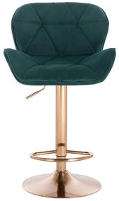 HR111W Sötétzöld modern velúr szék arany lábbal