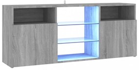 szürke sonoma színű LED-es TV-szekrény 120 x 30 x 50 cm