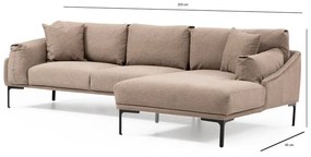 Leo bézs sarokkanapé, jobb oldali - Artie