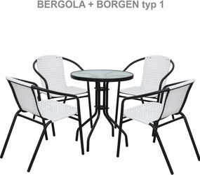 Étkezőasztal, fekete acél/edzett üveg, BORGEN TYP 1