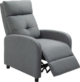 HOMCOM Fekvőfotel, TV Fotel Fekvő Funkcióval, Vászon Hatású TV Fotel, Kárpitozott Fekvőfotel Zsebb springs Maggal, Relaxáló Fotel 150 kg Teherbírással
