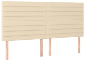 krémszínű szövet LED-es fejtámla 180x5x118/128 cm