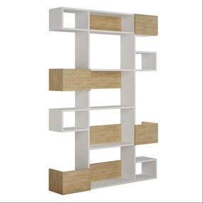 könyvespolc Niho - White, Oak