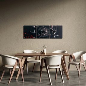 Absztrakt kép - törött üveg (órával) (90x30 cm)