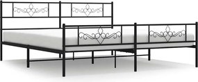 vidaXL fekete fém ágykeret fej- és lábtámlával 183 x 213 cm