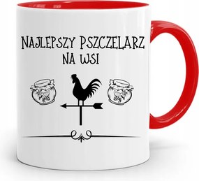 Piros Méhész Bögre Vidéken A Legjobb, fényképes nyomattal