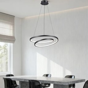 Brilagi-LED Dimmelhető kábeles csillár TWISTER LED/48W/230V átm. 50 cm fekete + távirányító