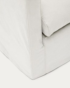 Fehér len fotel Nora – Kave Home