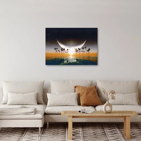 Kép - Hold a pálmafák felett (70x50 cm)