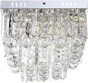 Globo 68594-6A Mennyezeti króm, akril , LxBxH:320x320x240, tartozék: 6xLED 3W 9,6V, 6X250lm, 4000K