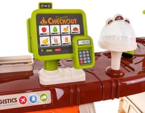 Játék szupermarket gyerekeknek, 52 darab, hangok és fények, pénztárgép, eszpresszógép, többszínű