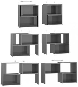 magasfényű szürke szerelt fa TV-szekrény 104 x 30 x 52 cm