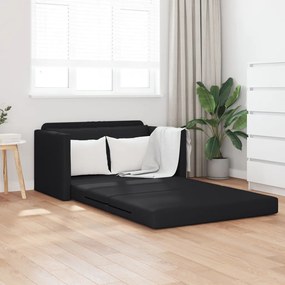 Földi kanapéágy 2 az 1-ben fekete 124x71x78 cm műbőr