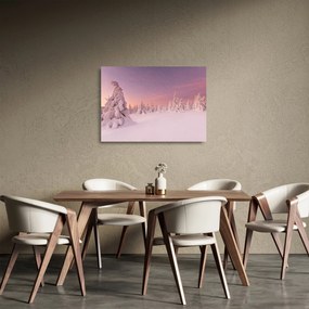 Kép - Fák a hótakaró alatt (üvegen) (70x50 cm)