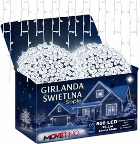 JĂ©gcsap fĂ©nyfĂŒzĂ©r 500 Led hideg fehĂ©r karĂĄcsonyi fĂŒggöny lĂĄmpa