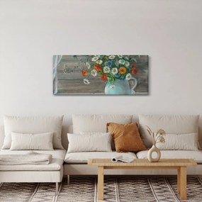 Kép - réti virágok, olajfestmény (120x50 cm)