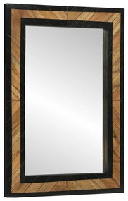 Tükör tükörrel Fekete és Barna 70 x 2 x 70 cm Tömör Fa Akácia