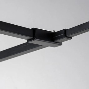 Stuxi Milano Kombi Plus 1 Black Walk-in zuhanyfal, 70x130 cm, 8 mm vastag vízlepergető biztonsági üveggel, polccal és törölközőtartóval