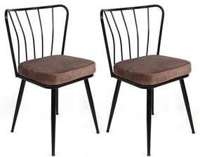 Yildiz Light Brown and Black étkezőszék szett, 4db, 4 db