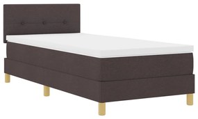 Boxspring ágy matraccal &amp; LED sötét barna 90x200 cm szövet