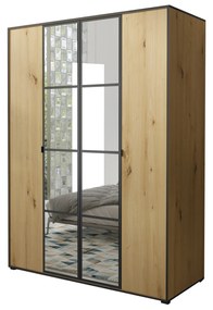 Ruhásszekrény 150 cm Oklahoma 1 (artisan tölgy + fekete). 1043168