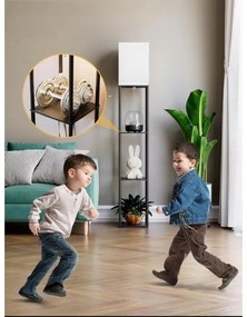 Állólámpa polcokkal, 1xE27/40W/230V, fekete/fehér