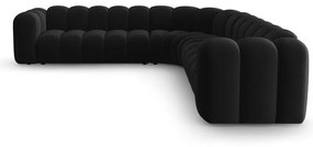 Antracitszürke bársony moduláris sarokkanapé Lupine – Micadoni