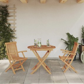 3 Részes Összecsukható Kerti Bistro Szett Tömör Fa Akác