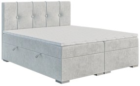 Franciaágy Boxspring 160 cm Ruffy (világosszürke) (matraccal és tárolóhellyel). Akció -17%. 1043447
