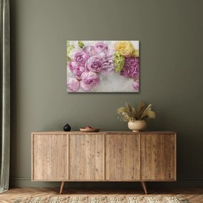 Kép - Virágok a falon pasztell színekben (70x50 cm)