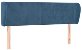 sötétkék bársony fejtámla 147x23x78/88 cm