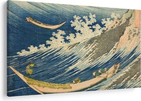 Kép - Katsushika Hokusai, Fishing Boats at Choshi in Shimosa (Soshu Choshi) , reprodukciók (90x60 cm)