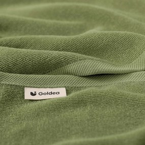 Goldea bordűr nélküli frottír törölköző és fürdőlepedő soft – olivaszínű 50 x 100 cm