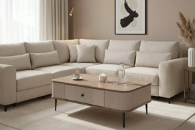 Vesper fiókos dohányzóasztal 103x60 cm - kasmír / dió / fekete lábak