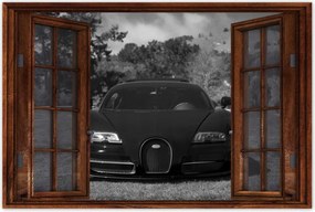 Poszterek 120x80 Fekete Bugatti Autó