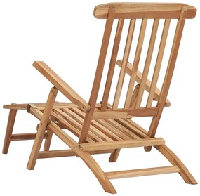 Tömör tíkfa lábtartóval ellátott kerti napozószékek és asztal