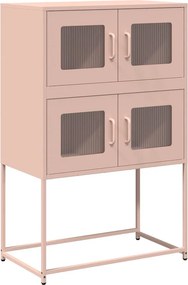 vidaXL Highboard rózsaszín 68x39x107 cm Acél