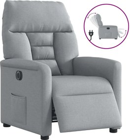 vidaXL világosszürke szövet elektromos dönthető fotel