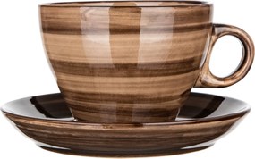 Banquet PALAS csésze csészealjjal, 290 ml, barna