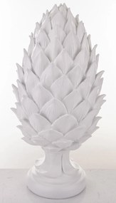 Antique design fehér toboz műanyag asztali dekorációs szobor 46x23,5x23,5cm