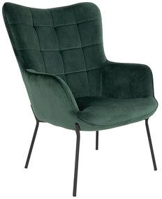 Zöld bársony fotel Glasgow – Bonami Essentials