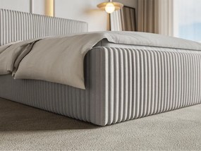 Franciaágy 140 cm Tulia 140  (világosszürke + fekete). 1100282