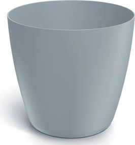 Műanyag kaspó világosszürke matt 23,8x21,5 cm fedő dekoratív