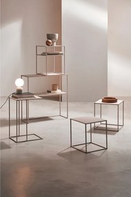 Bézs fém dohányzóasztal szett 2 db-os 38x38 cm Alrik – Yes Everyday