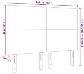 Fejtámla Egyszerű Dizájn Világosszürke 140 cm Kordbársony Szövet