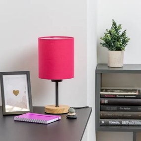 Brilagi - Asztali lámpa NUBILA WOOD 1xE27/25W/230V tölgy/rózsaszín