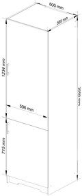 Élelmiszer szekrény Lula S60LO (fehér + szonoma tölgy). Akció -18%. 1069050