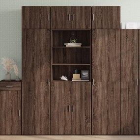 barna tölgyszínű szerelt fa magasszekrény 70 x 42,5 x 185 cm