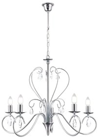 Orion LU 1658/5 - Kristály csillár láncon ALESSIA 5xE14/40W/230V fényezett króm