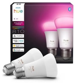 2 db-os szett Philips Hue WACA E27 dimmelhető LED izzó, 6W/230V, 1000-20000K